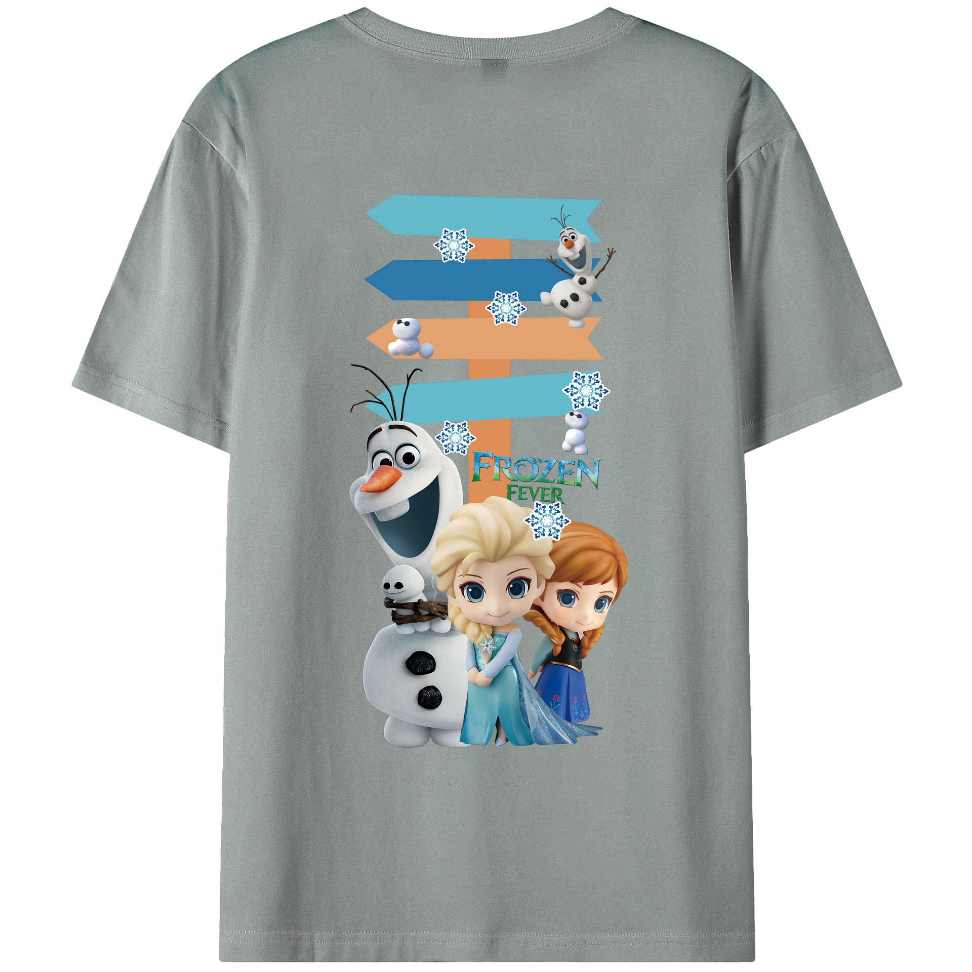 （画像用） アナと雪の女王 アンナ エルサ Frozen Anna Elsa 綿100％ メンズ半袖Tシャツ（バックプリント） 通気性